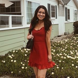 Reformation Red Tie Dress